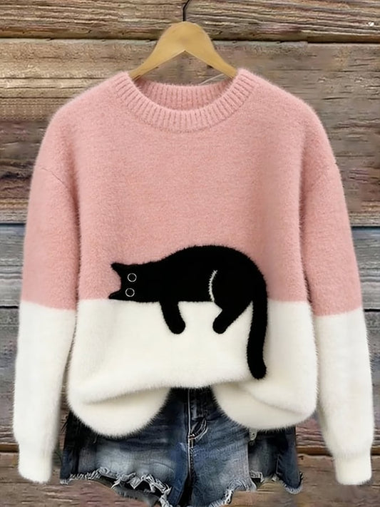 Caitlin – Casual Cat Graphic Sweater